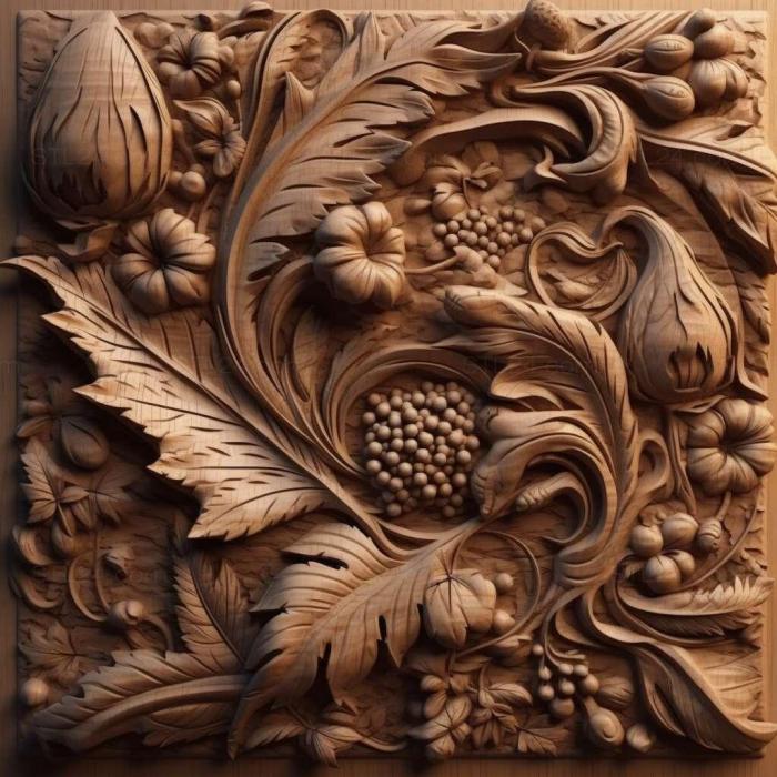 Patterns and decorations (stl nature 3, PATTERN_991) 3D models for cnc